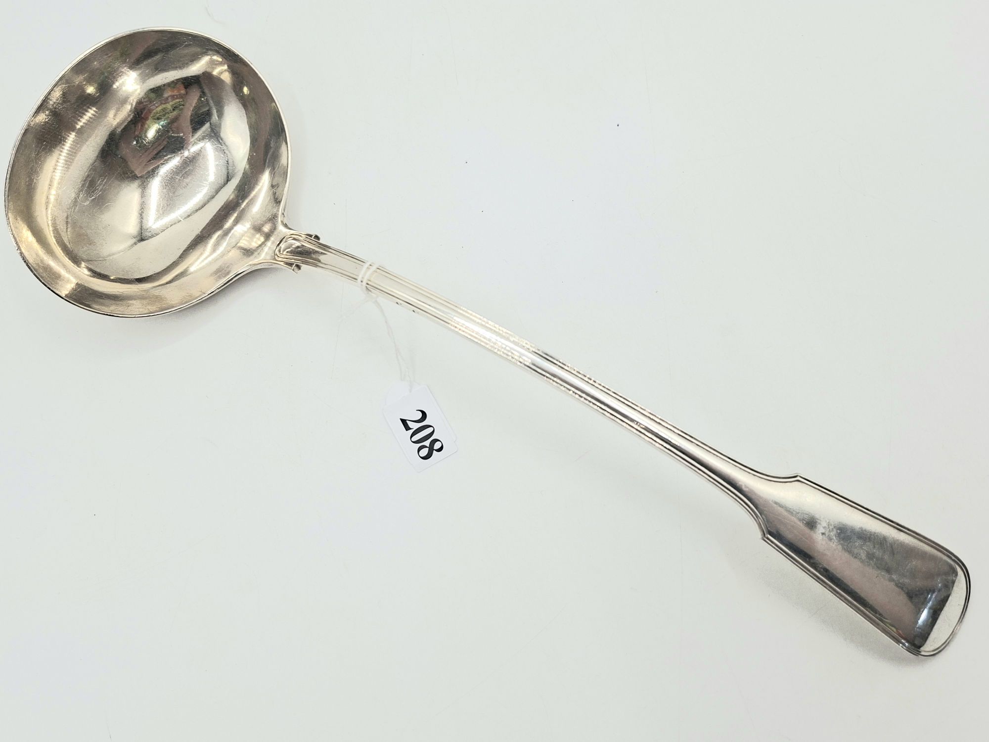 208 · SILVER PLATE SOUP LADLE,