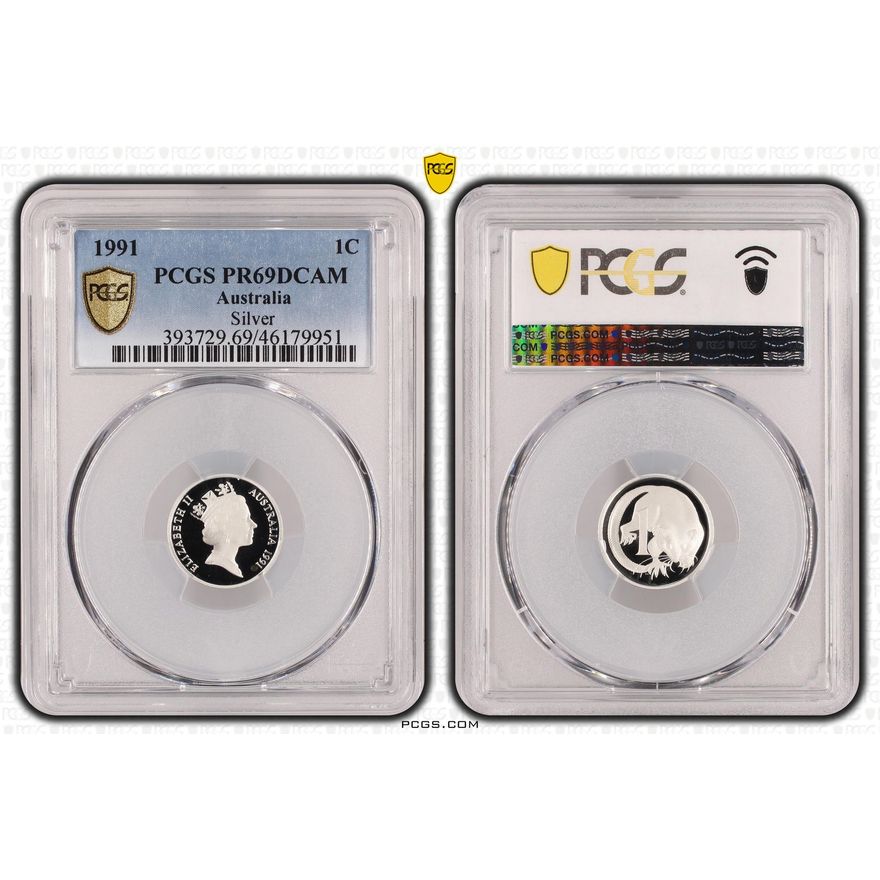 Silver, One Cent, 1991, PCGS PR69DCAM