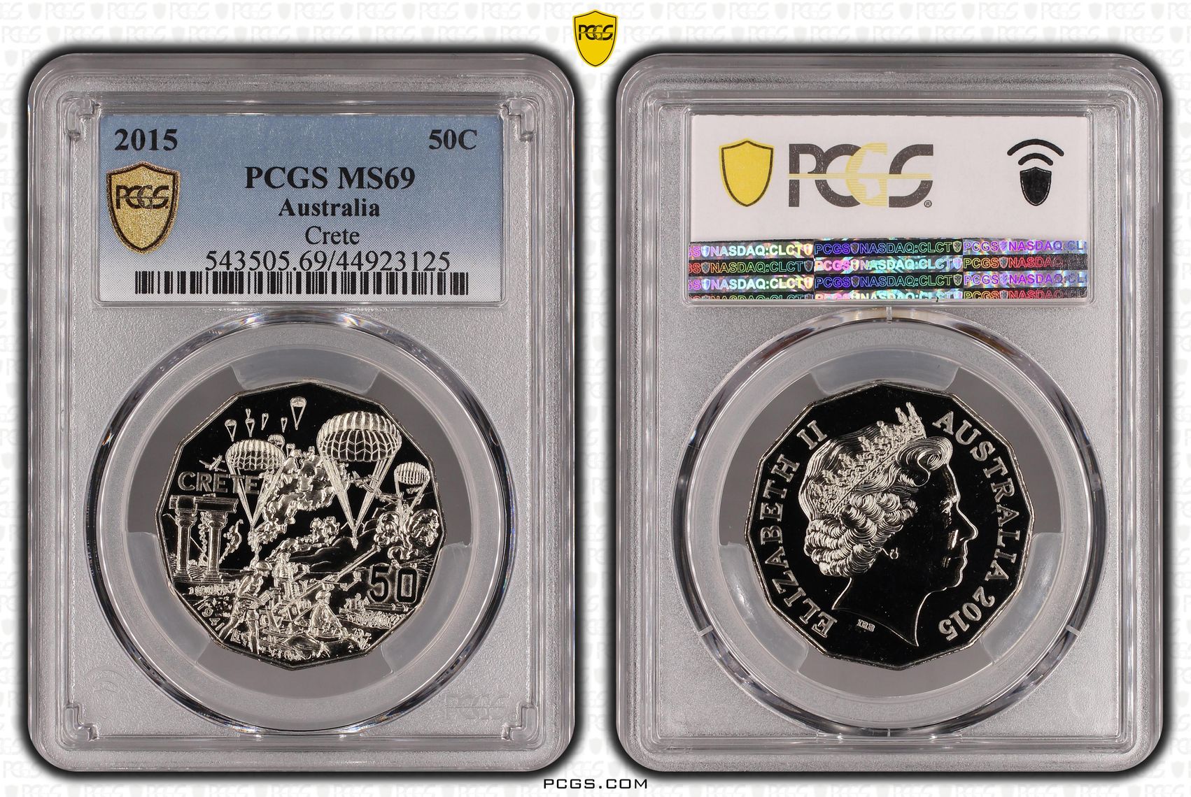 2015 Australia Fifty Cent, 50c Crete PCGS - MS69 POP 18/0 -125