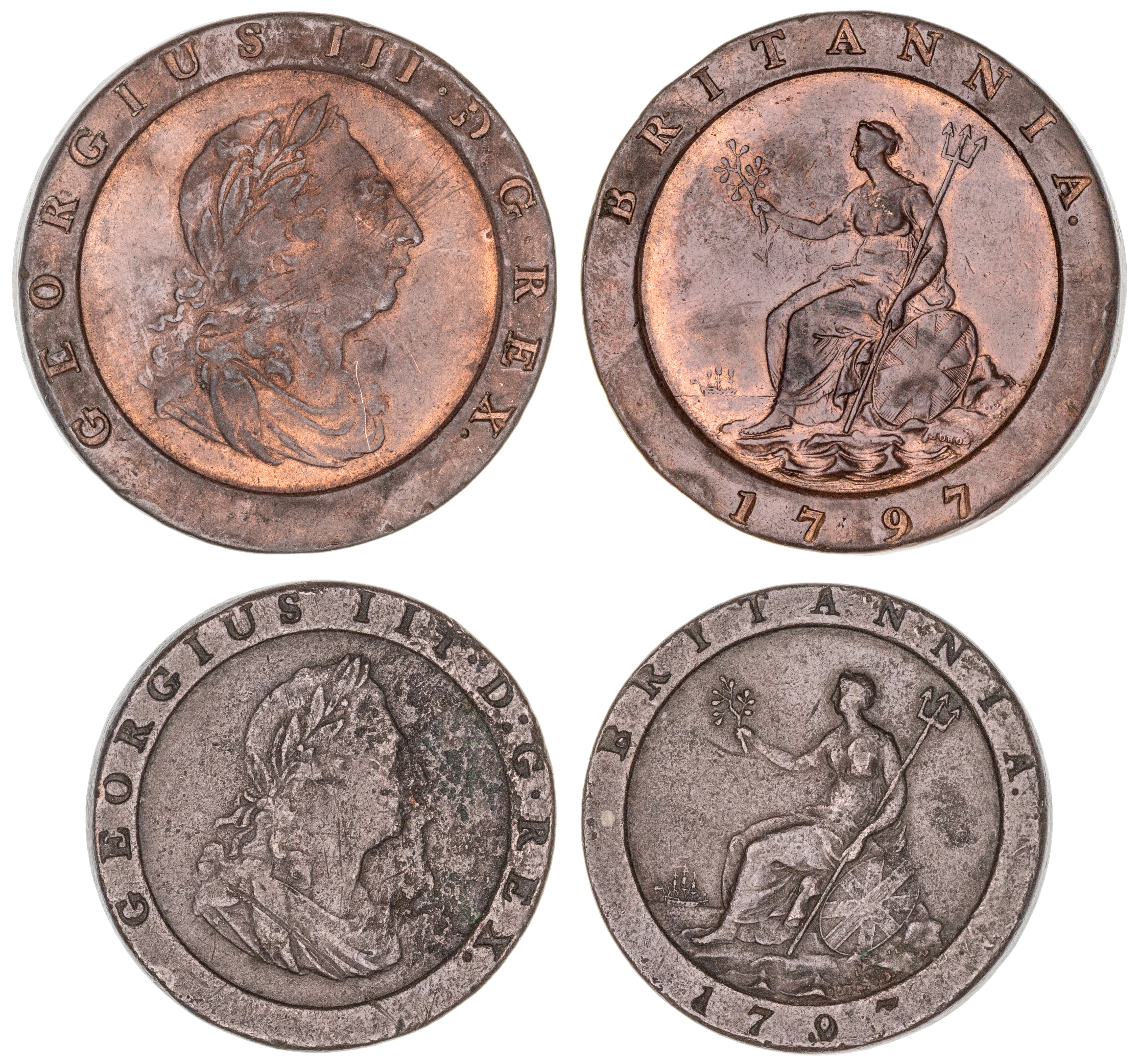 Great Britain, George III, Twopence, 1797, VF