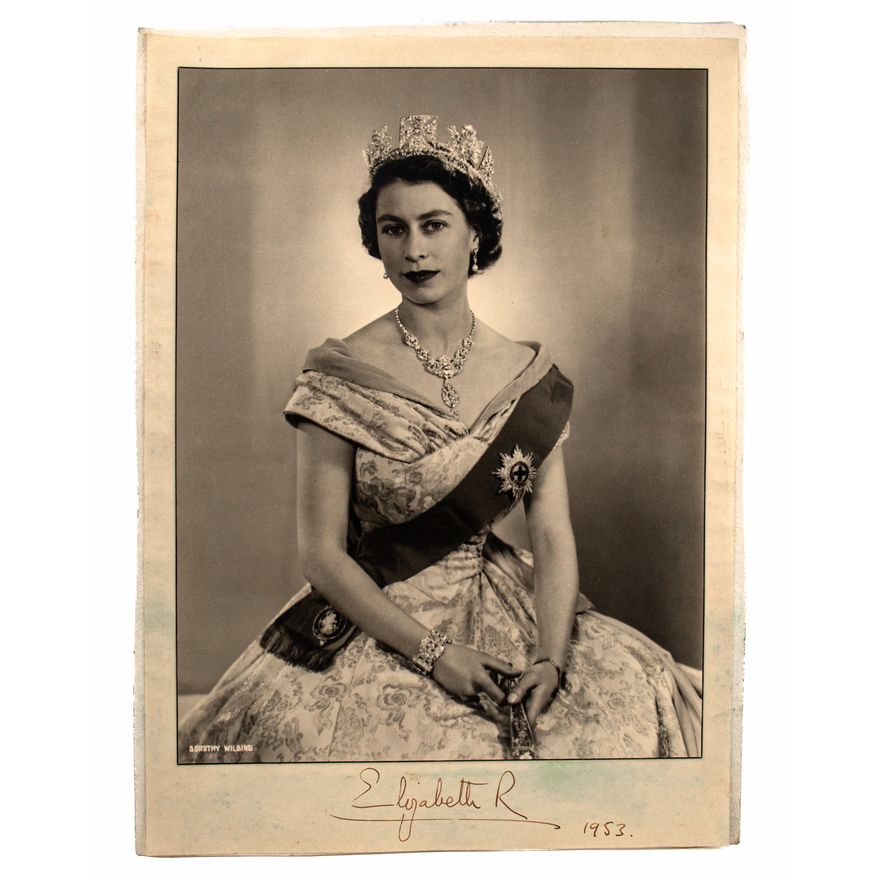 Dorothy Wilding, Queen Elizabeth II Signed Portrait, 1953,  VF