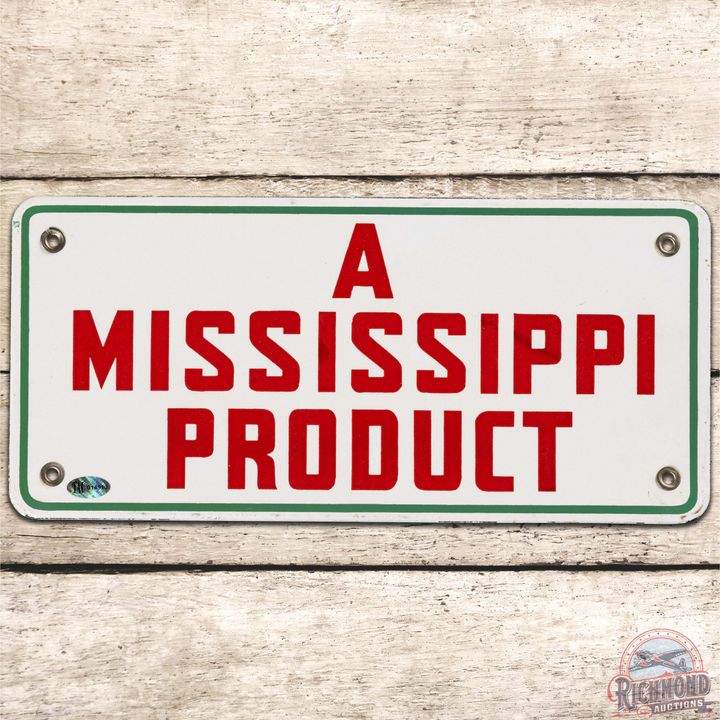 Southland A Mississippi Product Gasoline SS Porcelain Pump Plate Sign