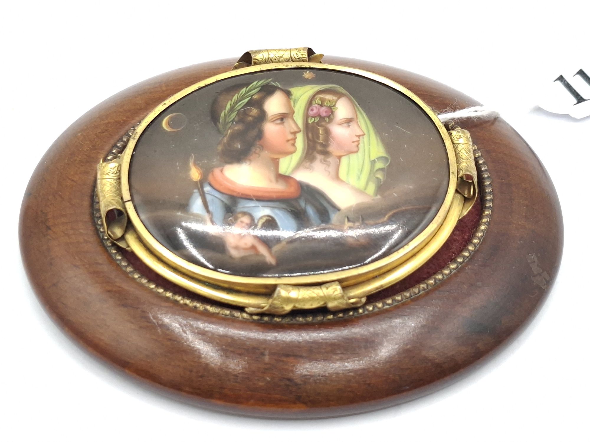 Antique Porcelain Brooch