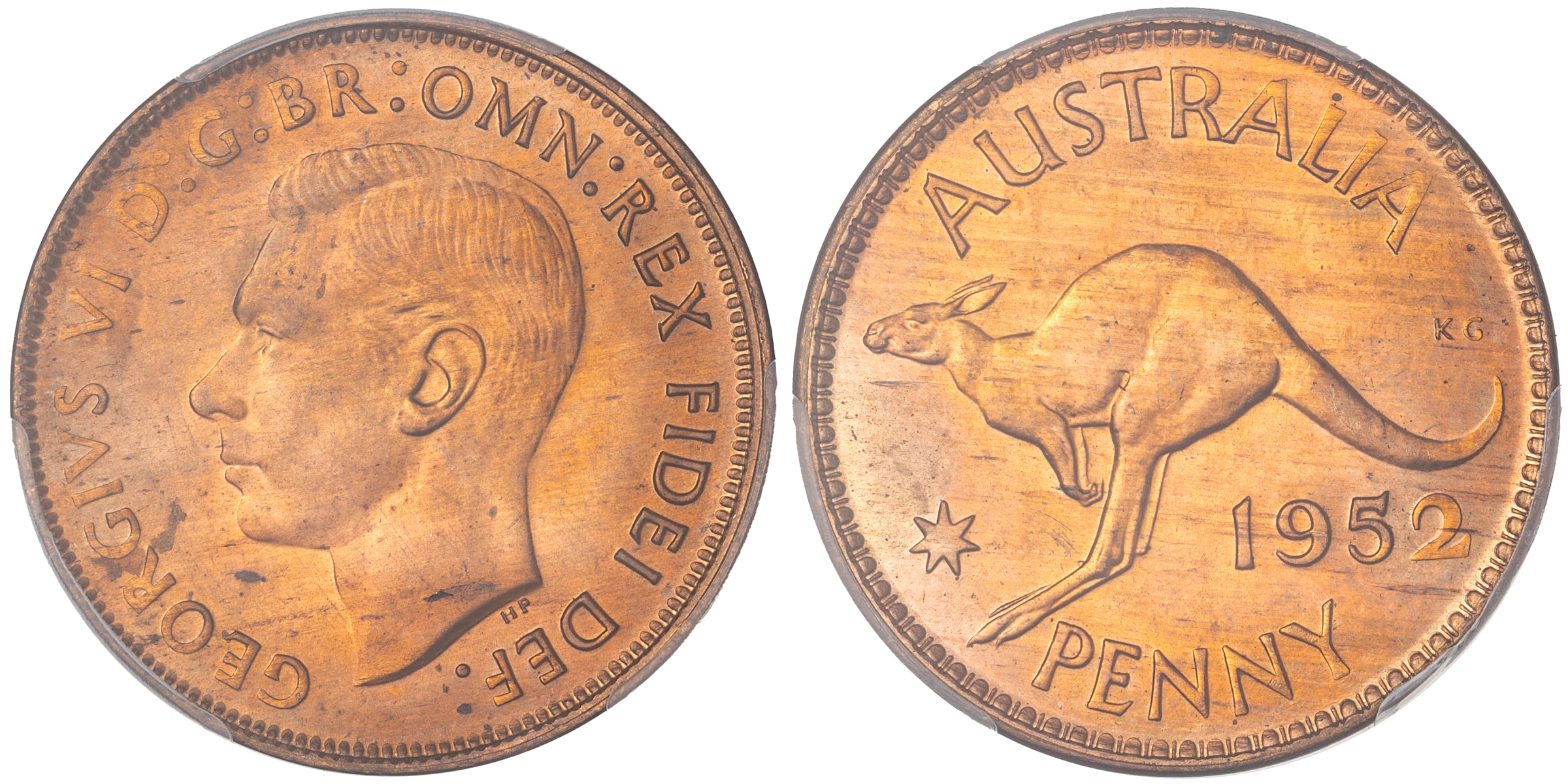George VI, Penny, 1952, PCGS MS65RD
