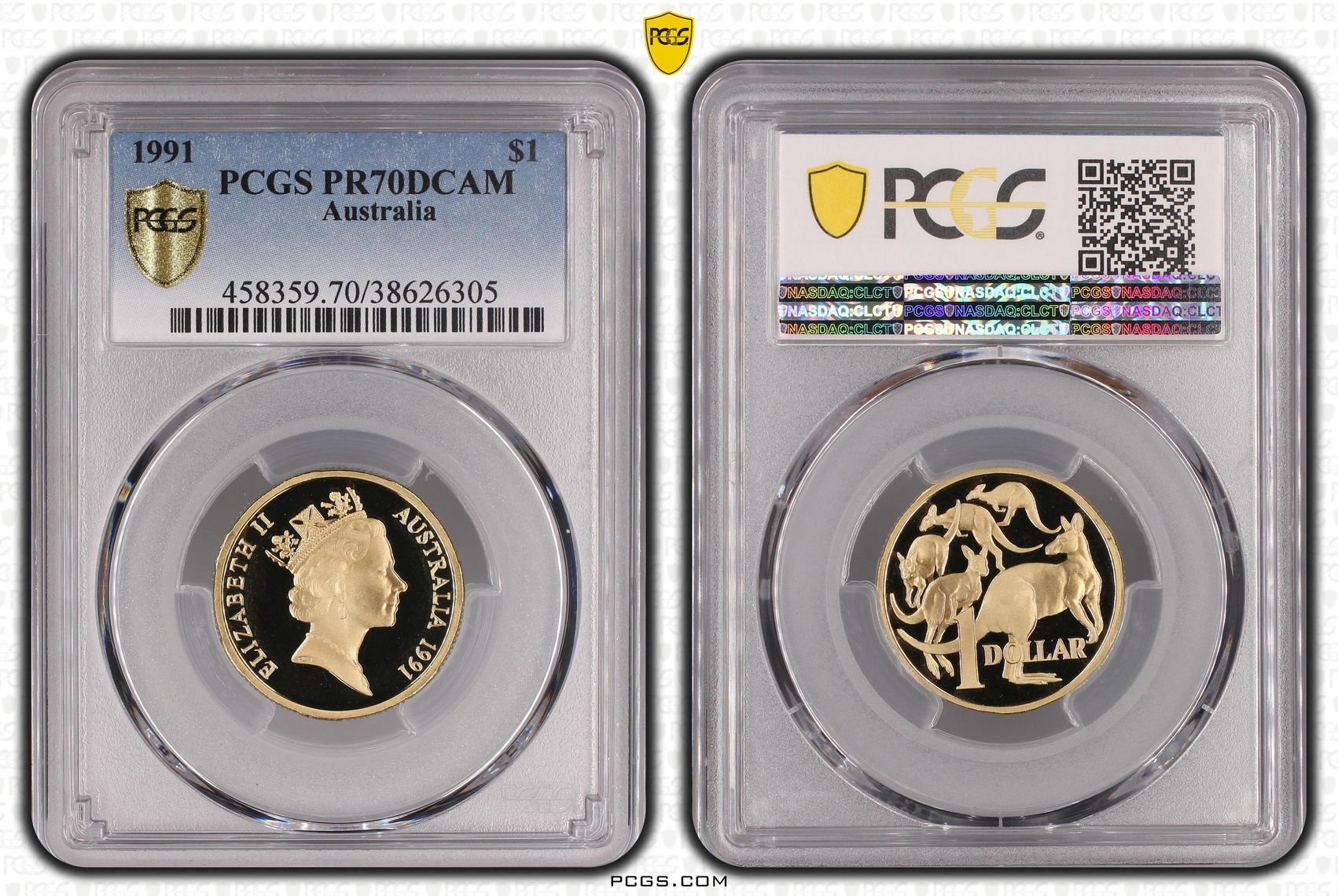 355 · 1991 Australia One Dollar, $1 PCGS - PR70DCAM POP 39/0 -305