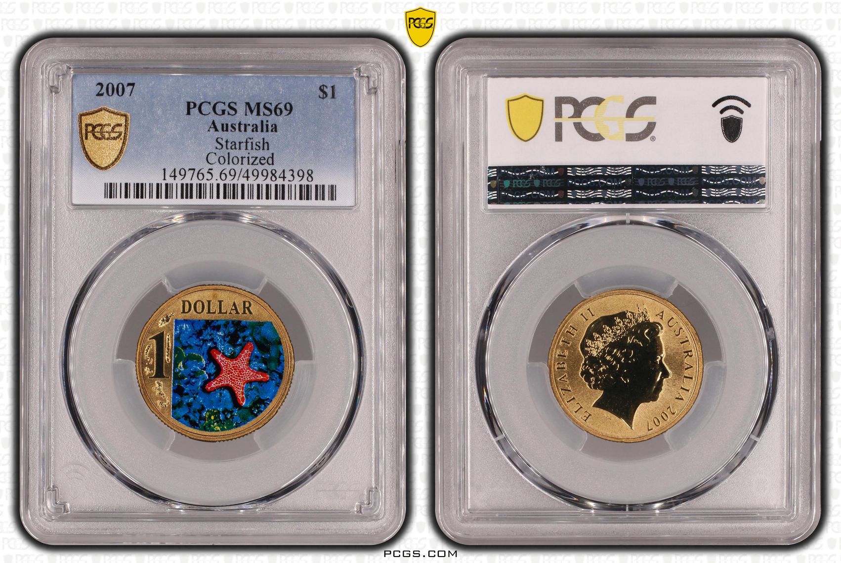 Starfish, One Dollar, 2007, PCGS MS69