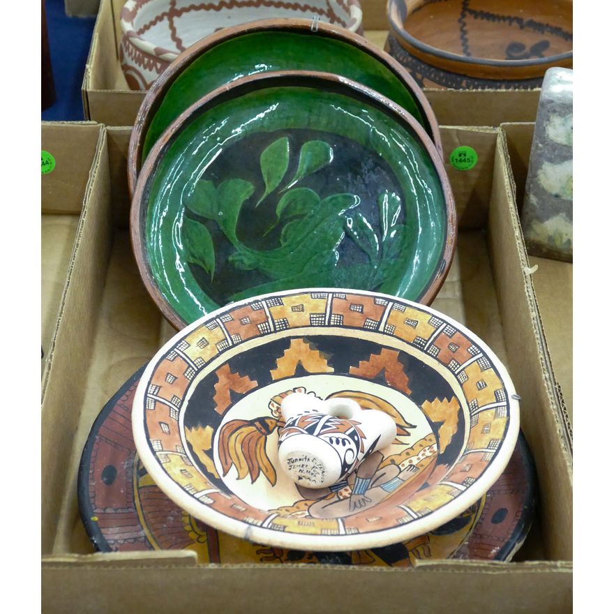 Box 5pc South American Pottery Bowls etc.