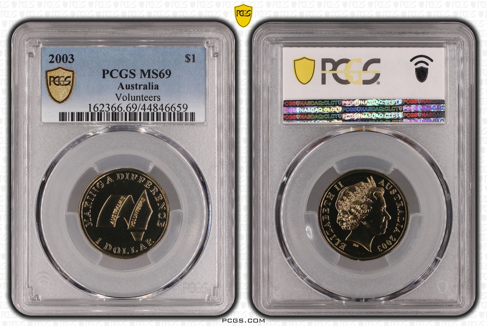 179 · 2003 Australia One Dollar, $1 Volunteers PCGS - MS69 -659