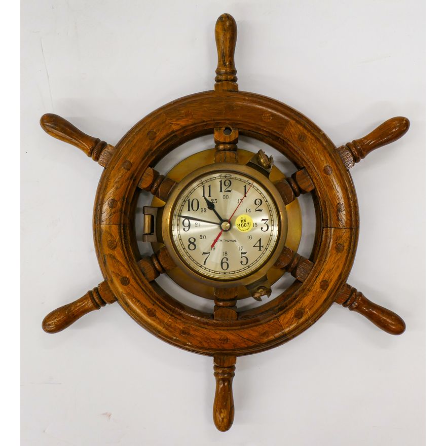Seth Thomas Wood Wheel Clock - Diameter 19.5''
