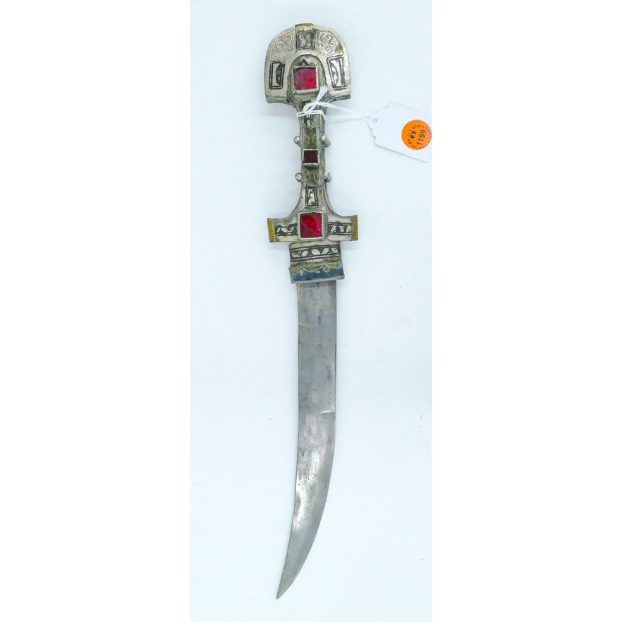 Old Middle Eastern Jeweled Jambiya Dagger 14.5''