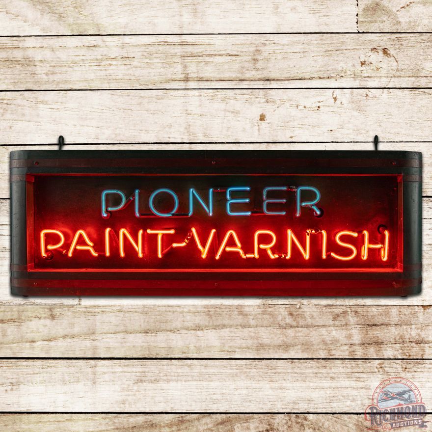 Pioneer Paint & Varnish Art Deco Neon Advertising Sign