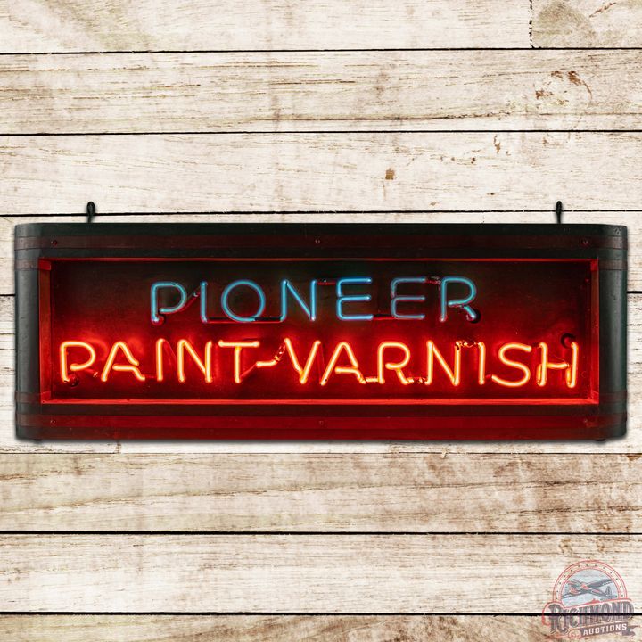 Pioneer Paint & Varnish Art Deco Neon Advertising Sign