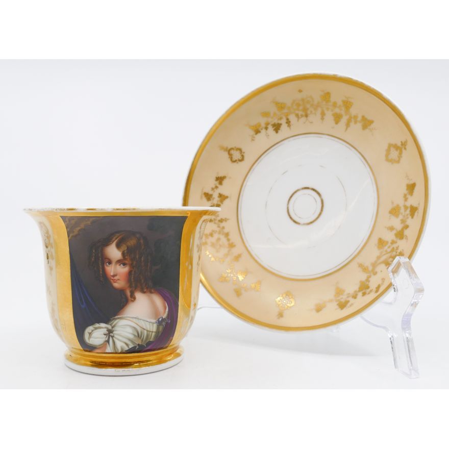 Portrait of a Young Woman Pictorial Cup & Saucer