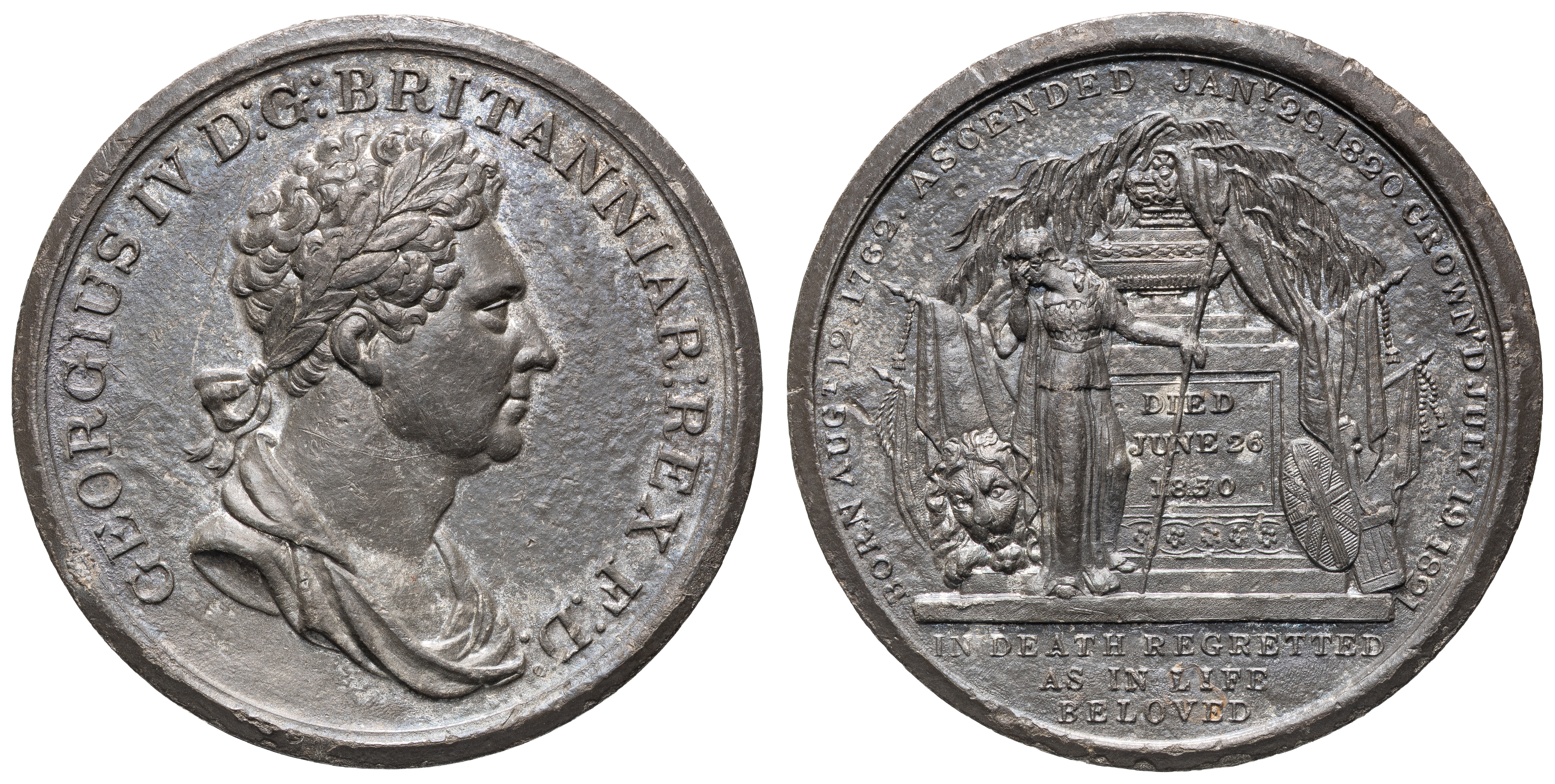 Great Britain, George IV, Death Medal, 1830, aUNC