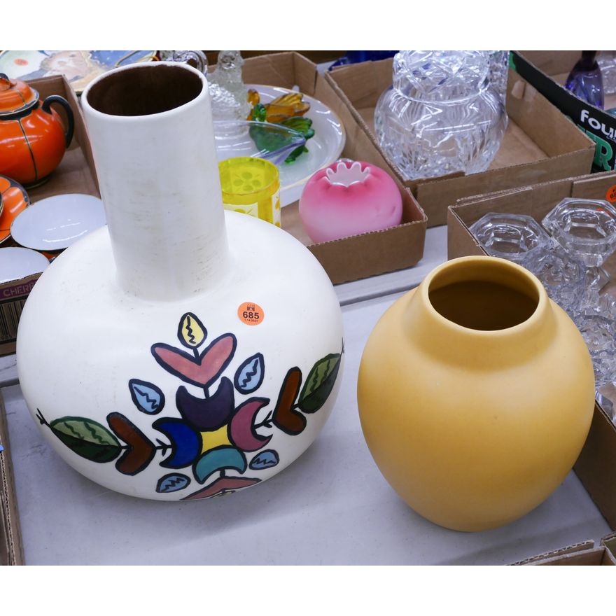 2pc Art Pottery Vases