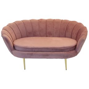 Tulip Velvet Double Seater Couch - Light Pink(NOT ASSEMBLE)