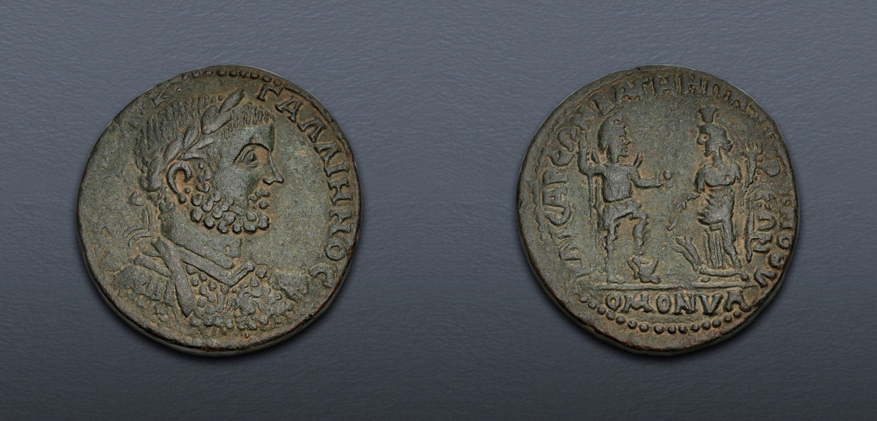 LYDIA, Bagis. Gallienus. AD 253-268. Æ (36mm, 31.66 g, 6h). Homonoia ...