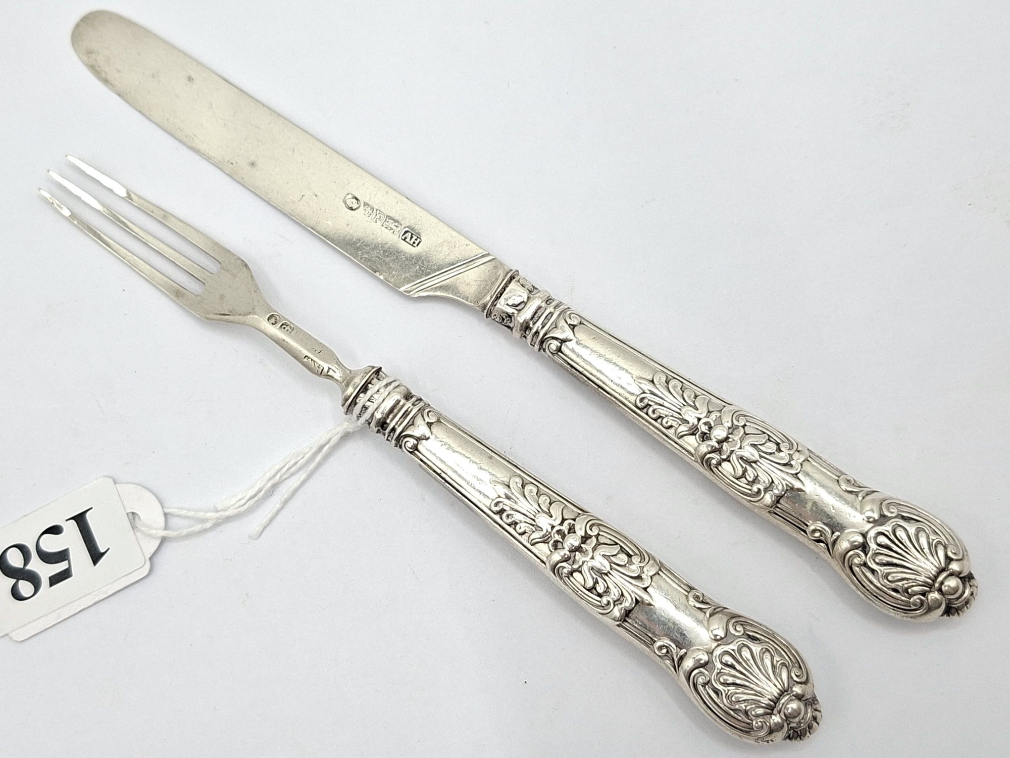 158 · GEORGIAN STERLING SILVER CHILDS KNIFE AND FORK SET