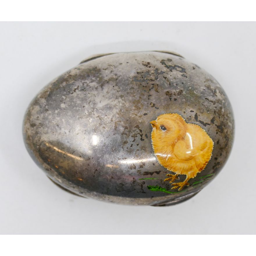Ugo Frilli Italian Sterling Enameled Egg Box 2'' - 38 Grams