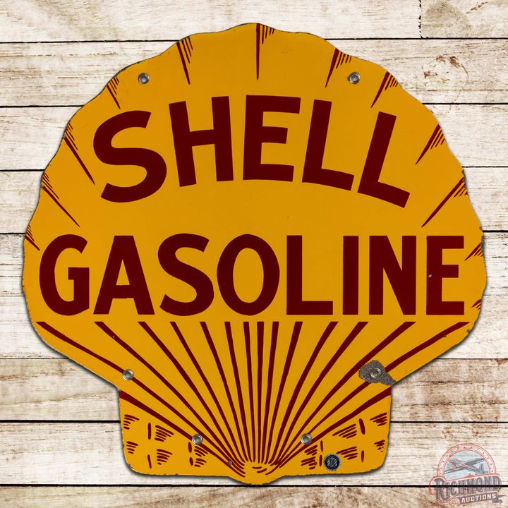 Shell Gasoline 25" Double Sided Porcelain Sign