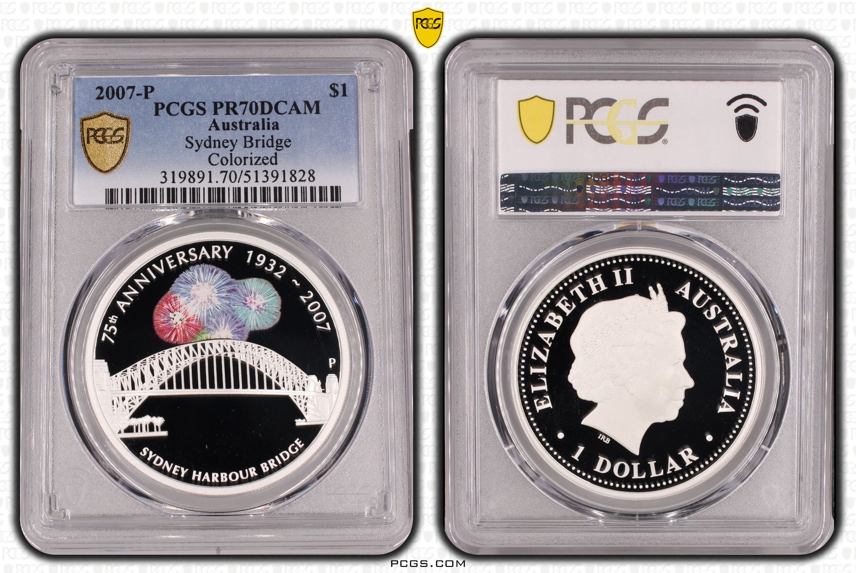 Sydney Bridge, POP 3/0, One Dollar, 2007-P, PCGS PR70DCAM