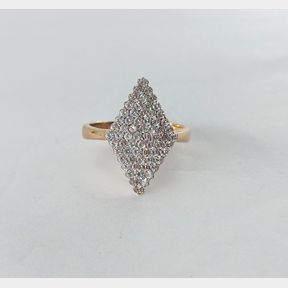 YELLOW GOLD DIAMOND CLUSTER RING WITH CUBICS - 51620/130