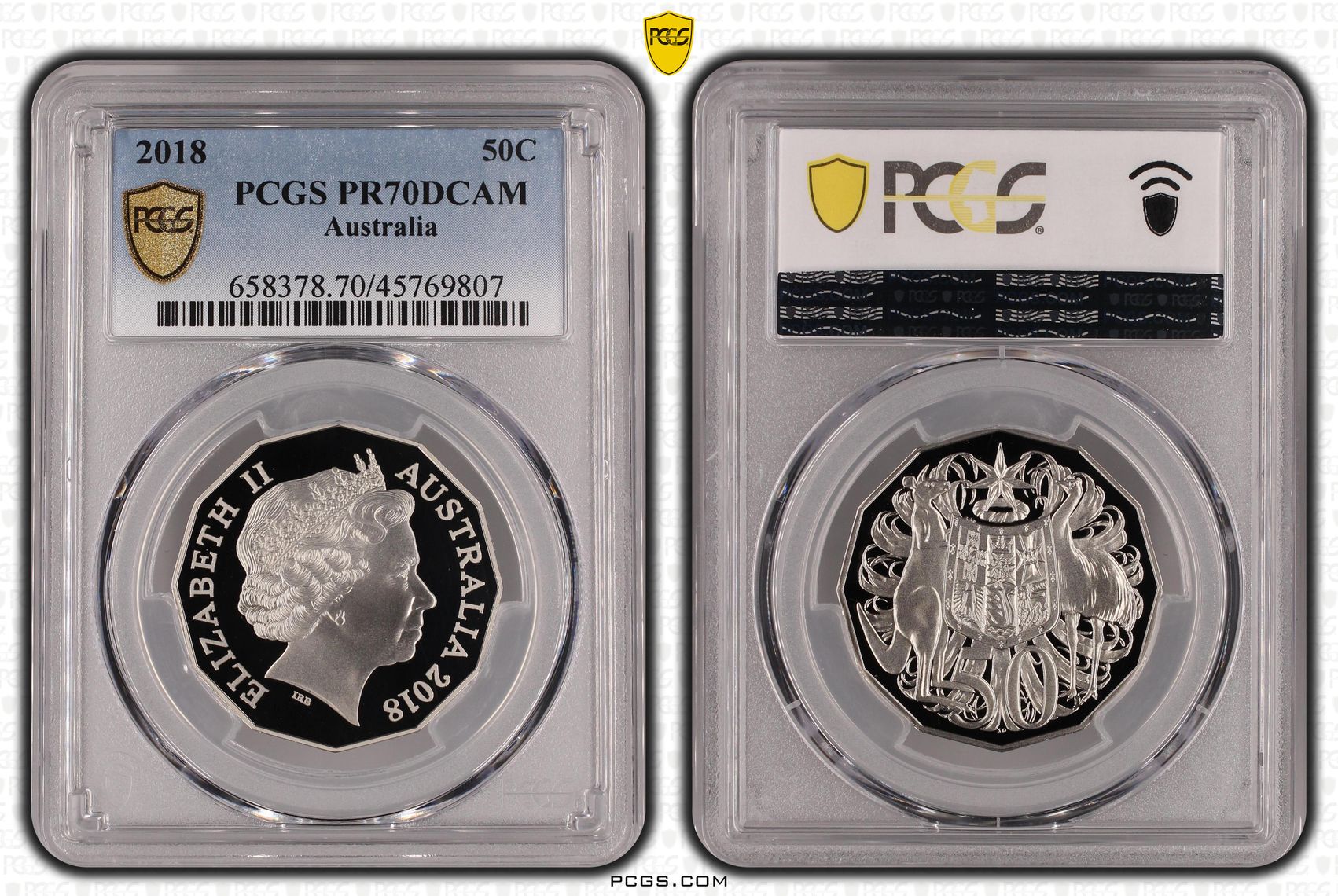 Elizabeth II, Fifty Cent, 2018, PCGS PR 70DCAM