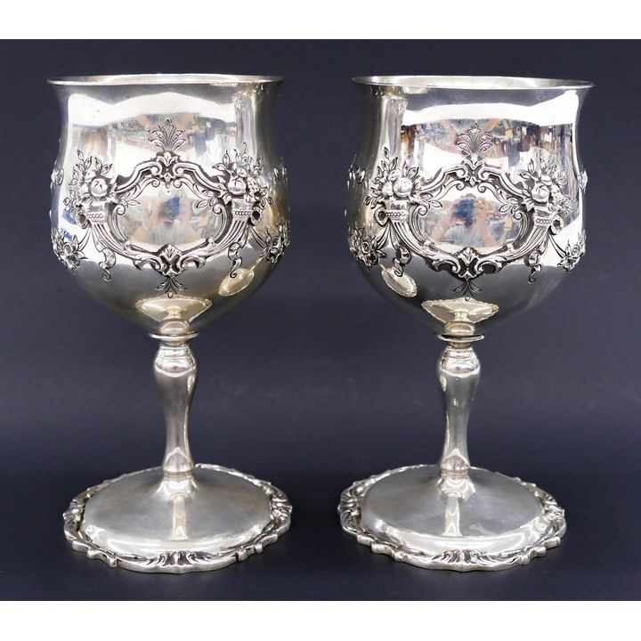 Pair Reed & Barton ''Francis I'' Sterling Goblets
