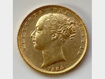 1884 VICTORIA SYDNEY MINT SHIELD SOVEREIGN