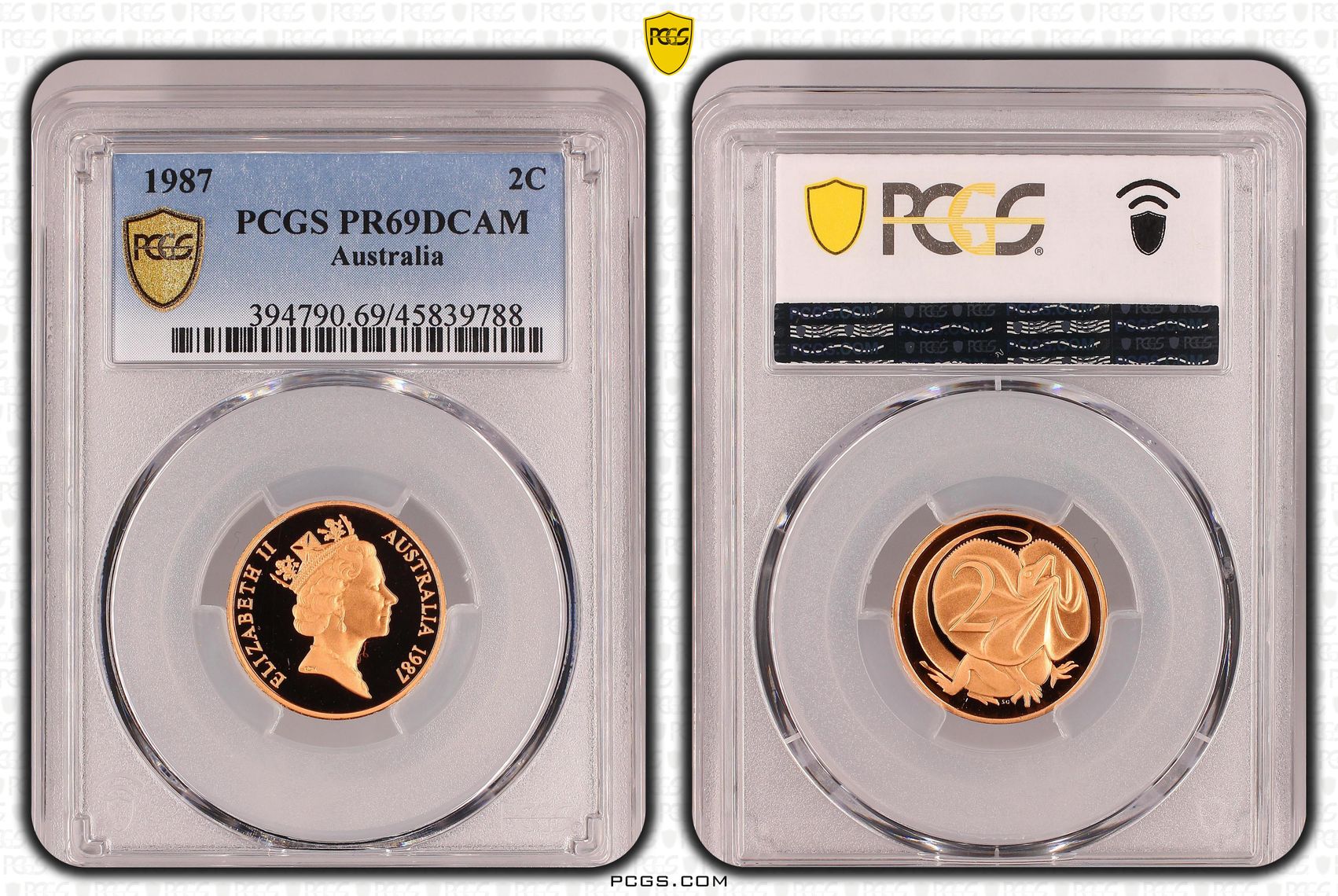 Two Cent, 1987, Pcgs Pr69dcam