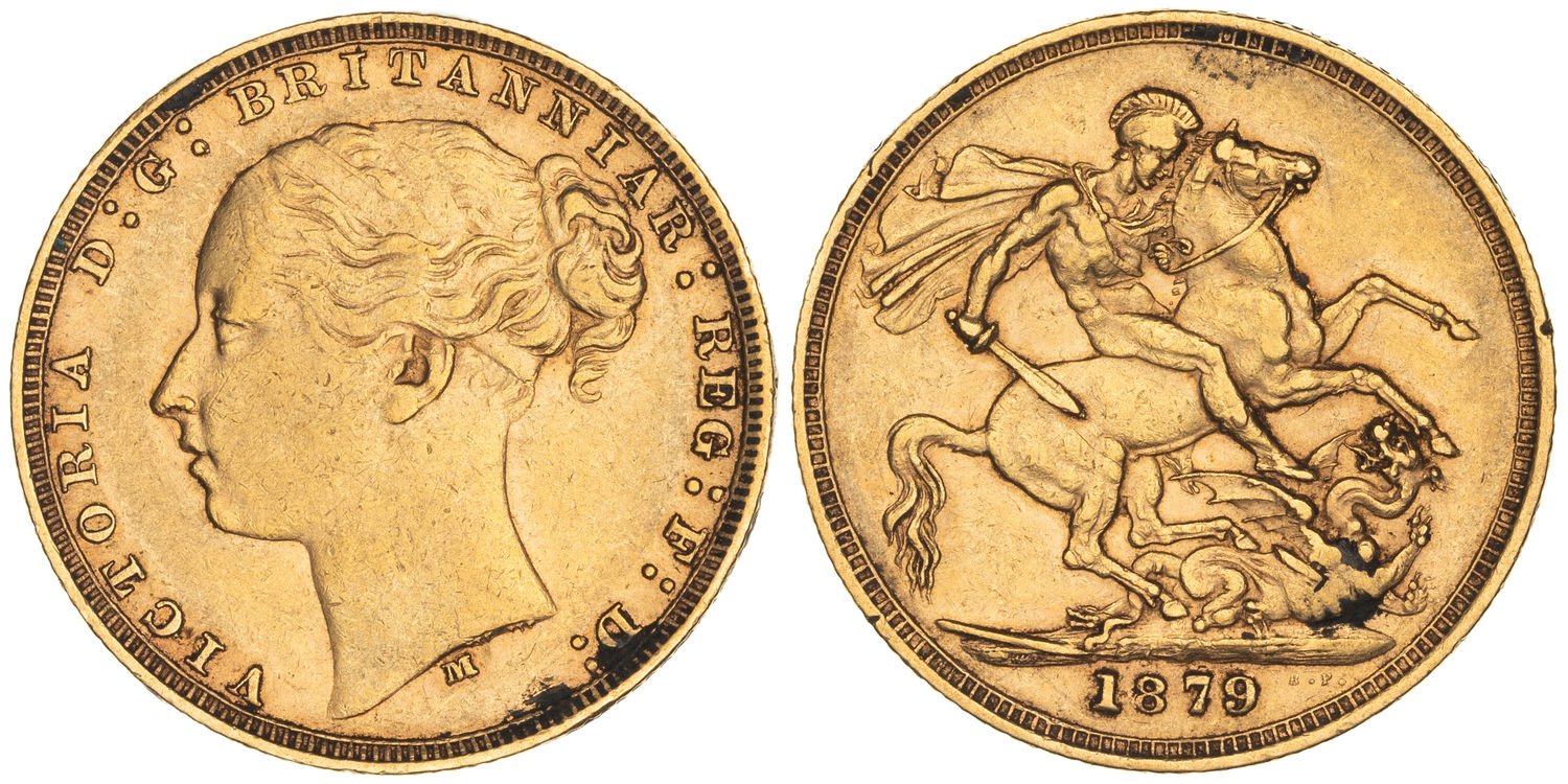 Victoria, St George Reverse, Sovereign, 1879-M, VF