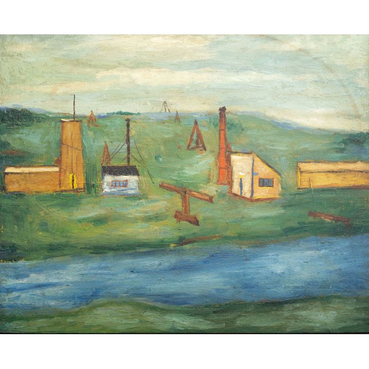 Jerzy Nowosielski | Pejzaż z rzeką, 1952