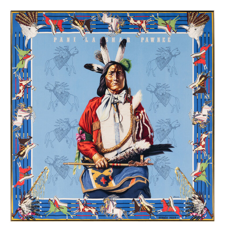 Framed Hermès Scarf by Kermit Oliver