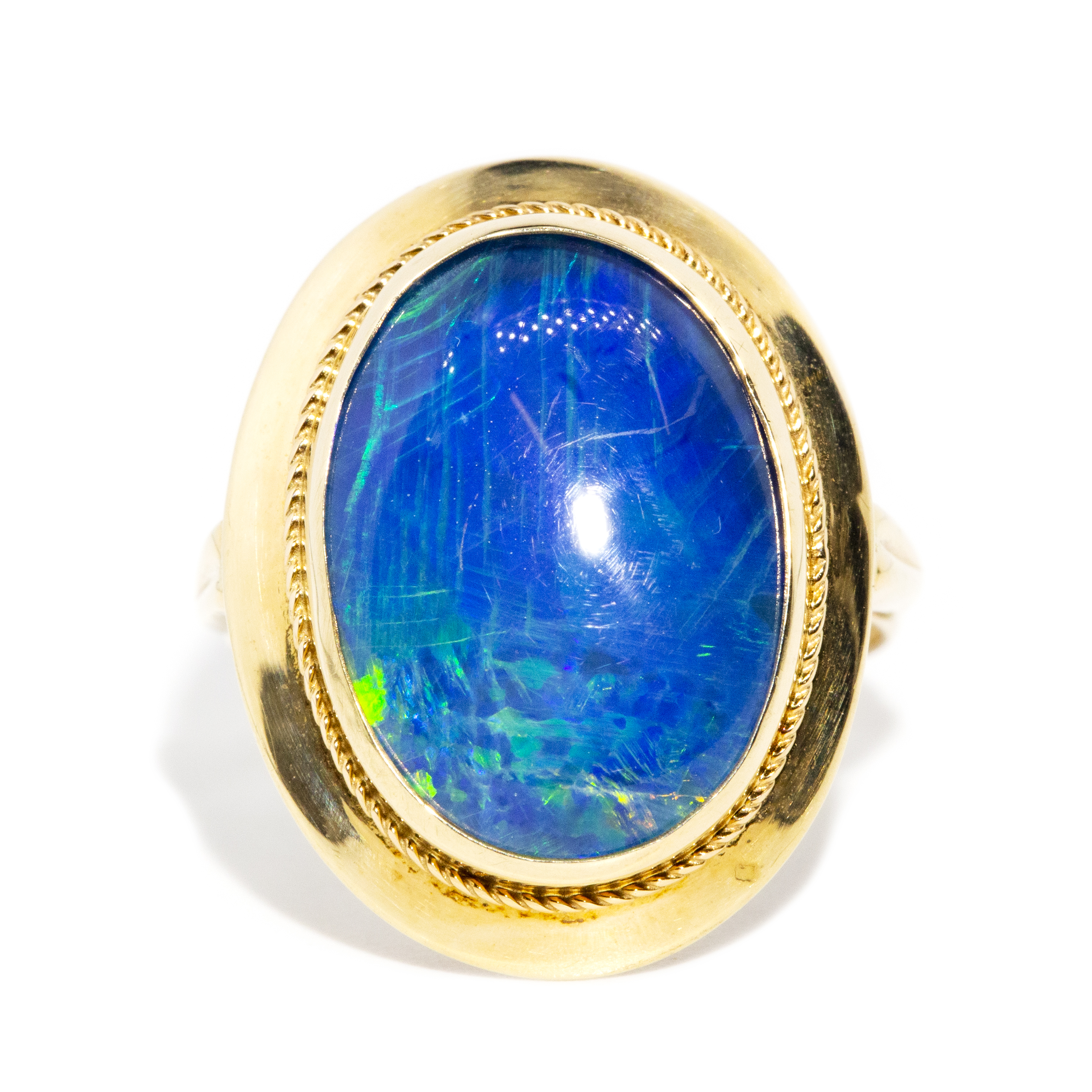 226 · Vintage Opal Triplet 14ct Gold Ring