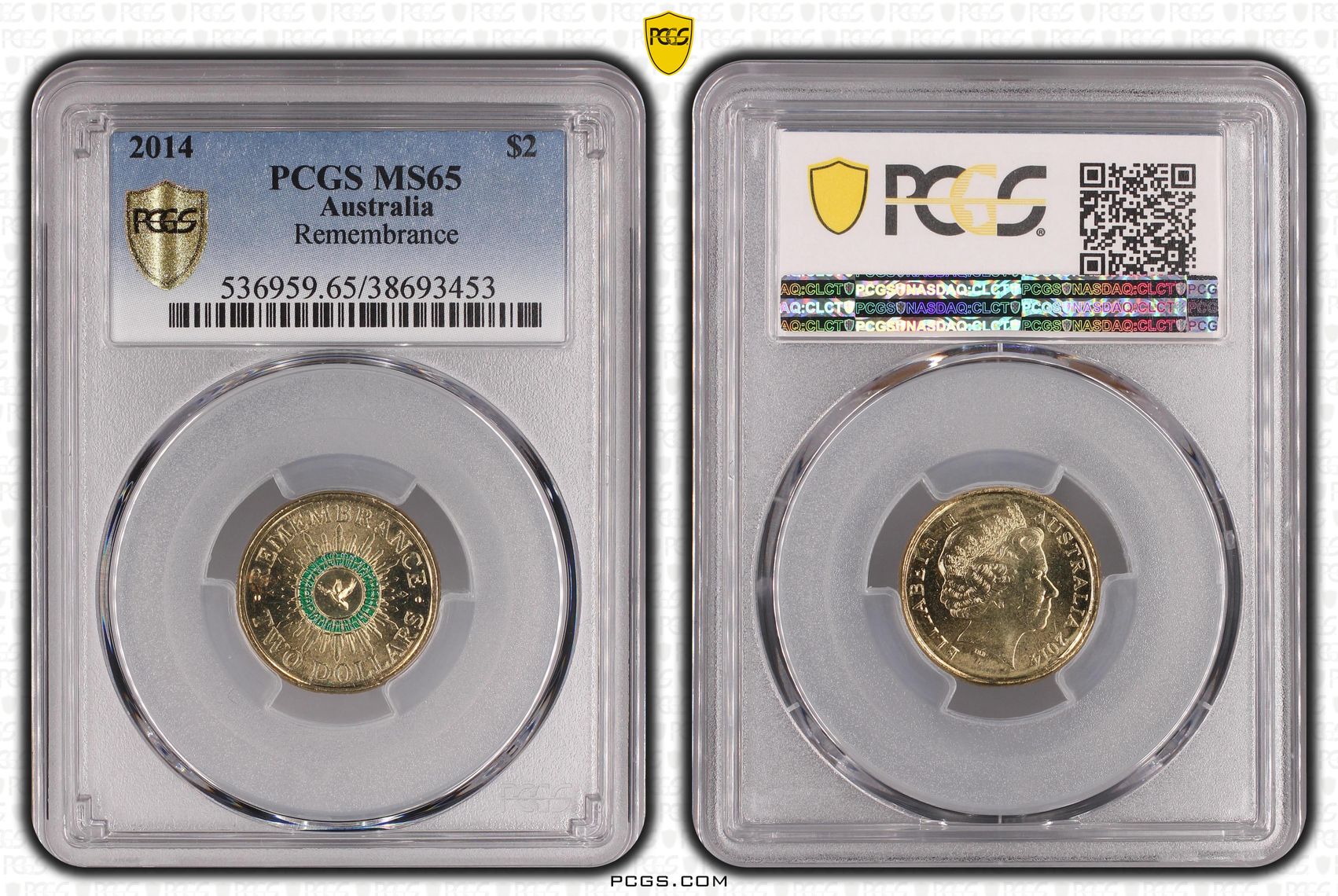 Remembrance - Colorized , Two Dollar, 2014, PCGS MS65