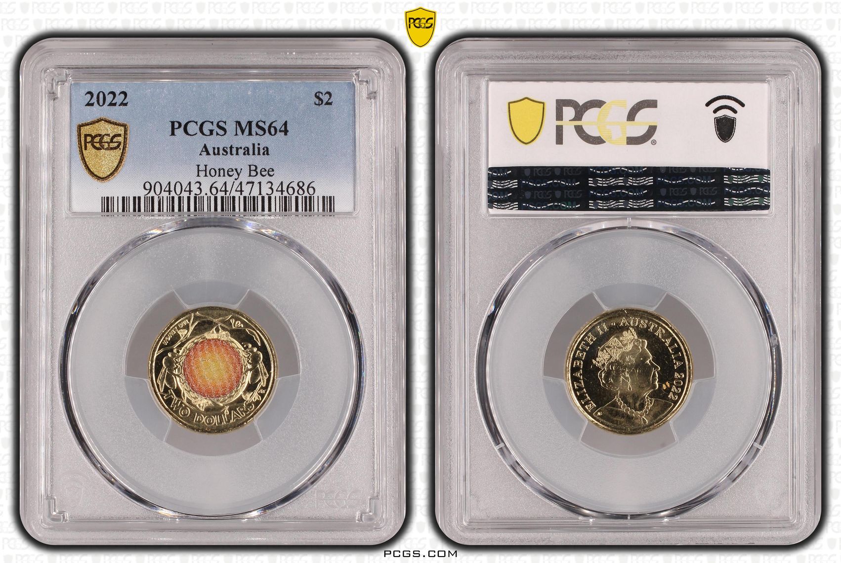 Honey Bee Colorized, Two Dollar, 2022, PCGS MS64