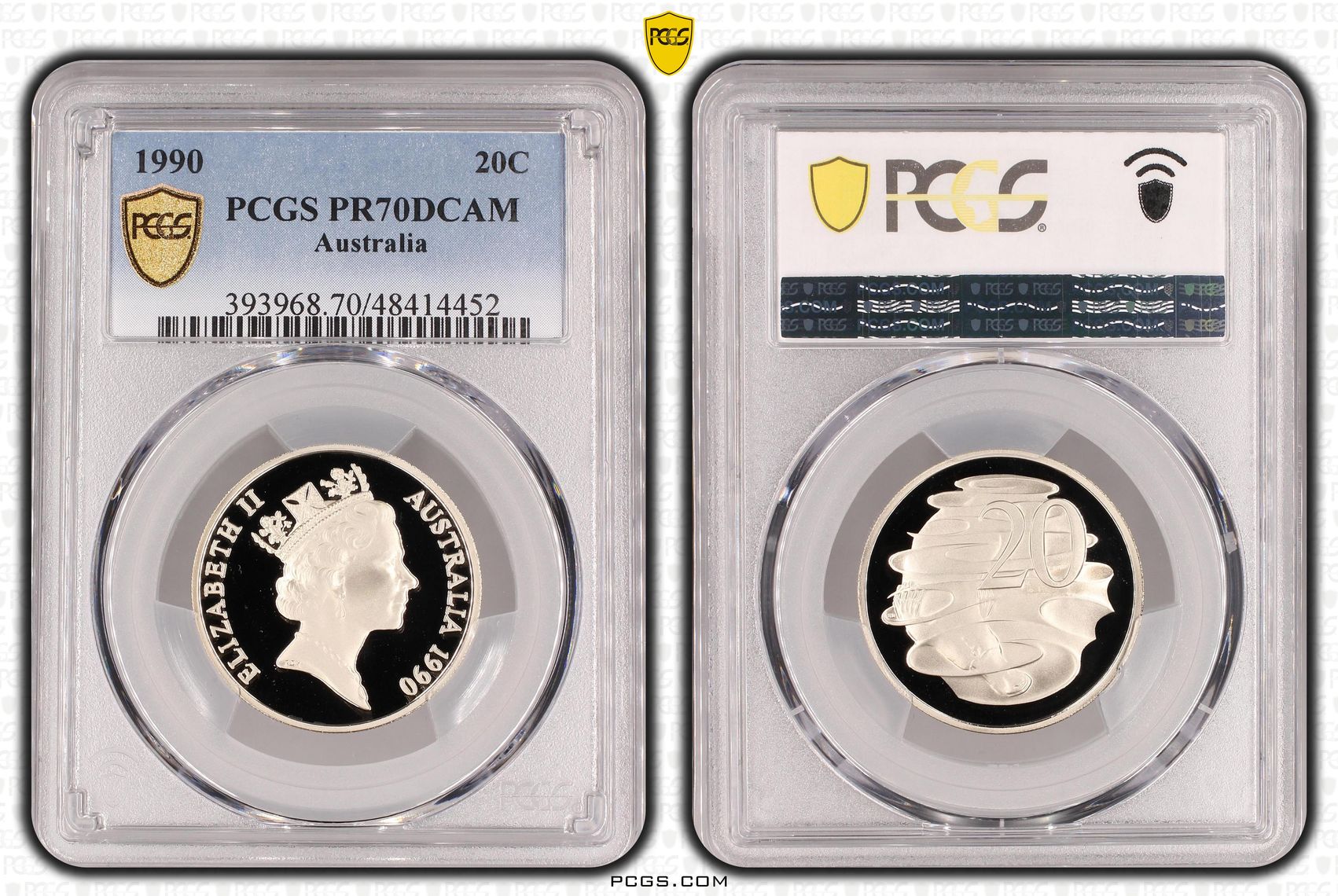 Elizabeth II, Twenty Cent, 1990, PCGS PR70DCAM