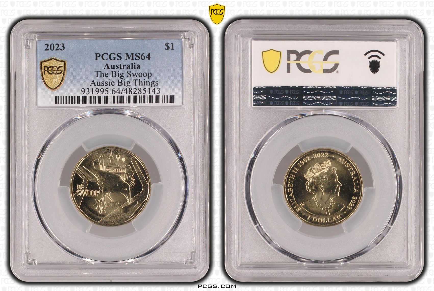 The Big Swoop Aussie Big Things, One Dollar, 2023, PCGS MS64