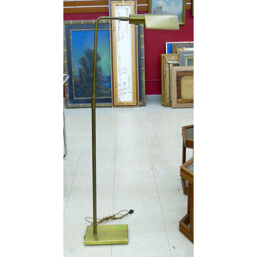 Mid Century Brass Adjustable Floor Lamp 46''x18''