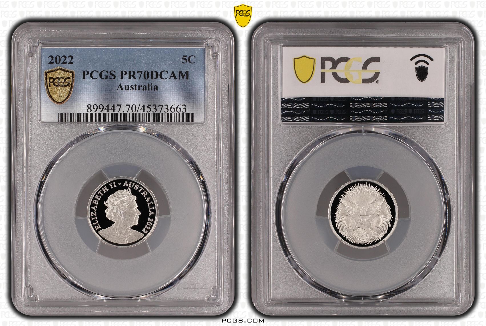 Elizabeth II, Five Cent, 2022, PCGS PR70DCAM