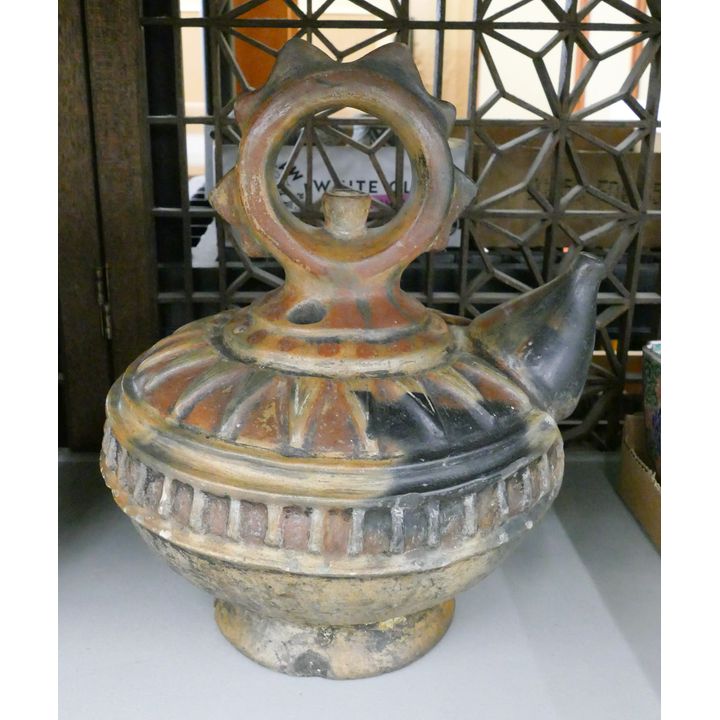 Pre-Columbian Style Ceramic Ewer- 11''