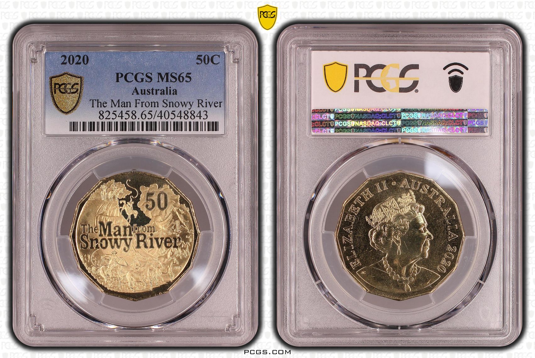 356 · The Man From Snowy River, Fifty Cent, 2020, PCGS MS65