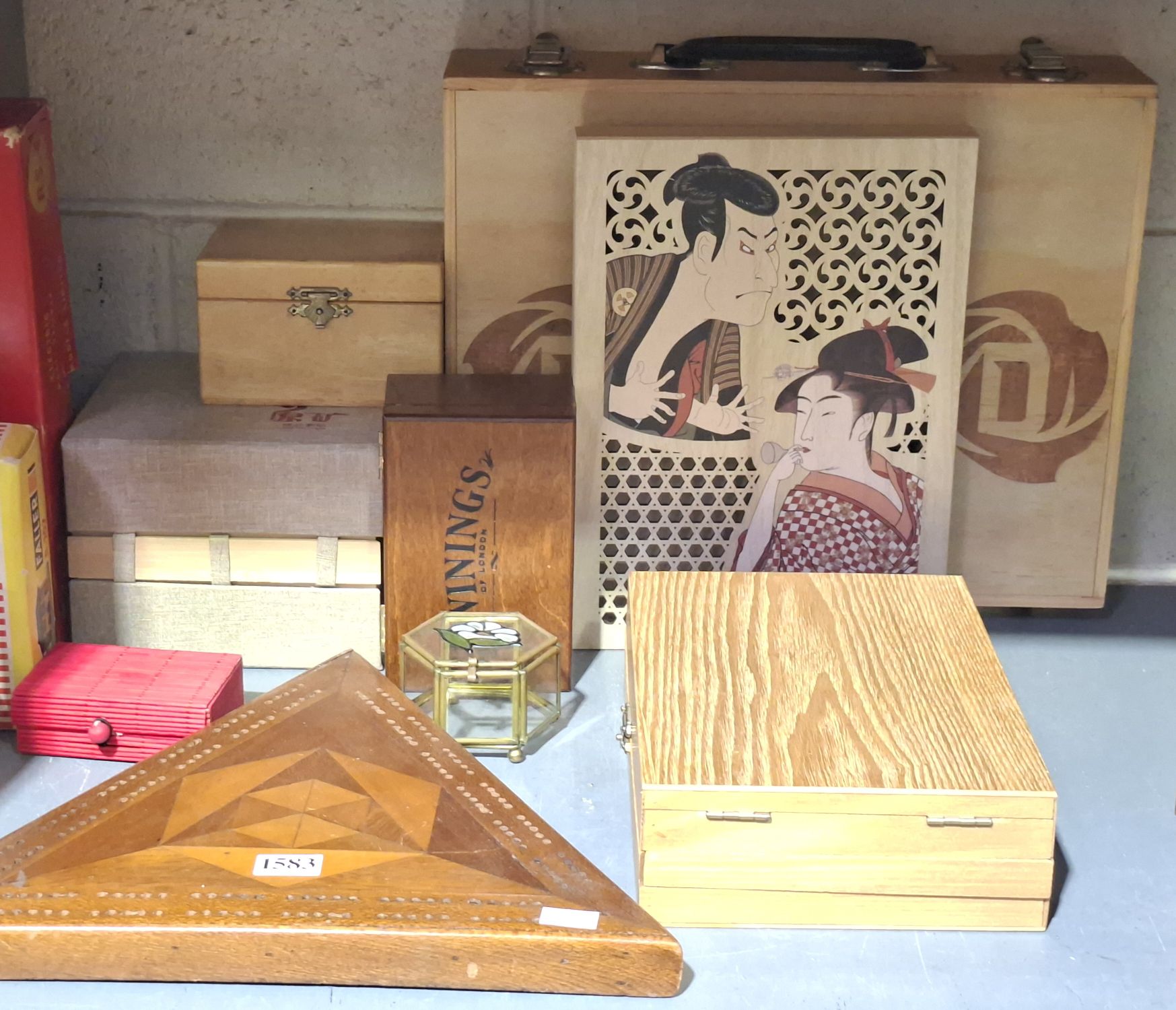 Inlaid Cribbage Board And Boxes