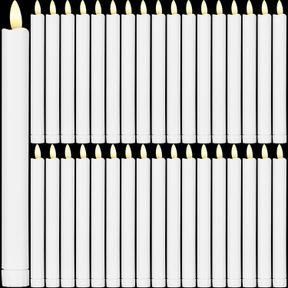 36 PIECES FLAMELESS TAPER CANDLES 10 INCH BATTERY OPERATED LED TAPER CANDLES FLAMELESS LED CANDLESTICKS FLICKERING WINDOW CANDLES