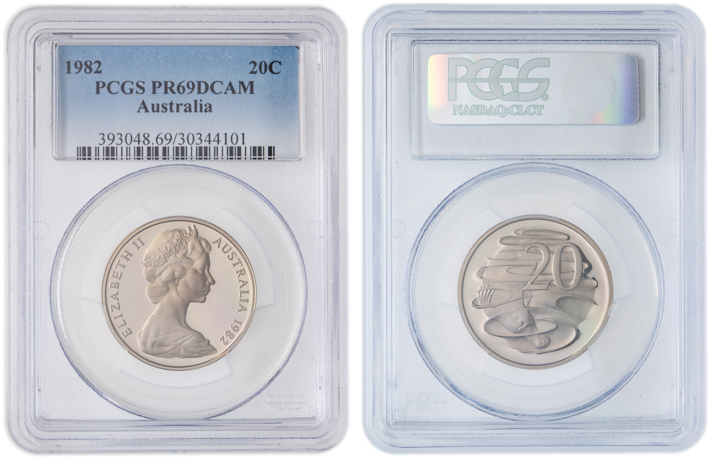 Elizabeth II, Twenty Cent, 1982, PCGS PR69DCAM