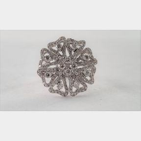 1.54CTS DIAMONDS IN INTRICATE DESIGNED 18CT WHITE GOLD FLOWER DRESS RING - 51629/039