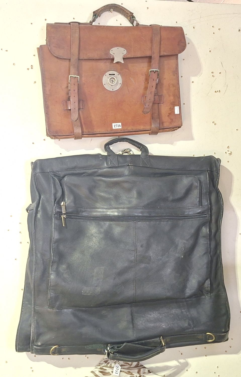 Leather Suit Bag And Satchel