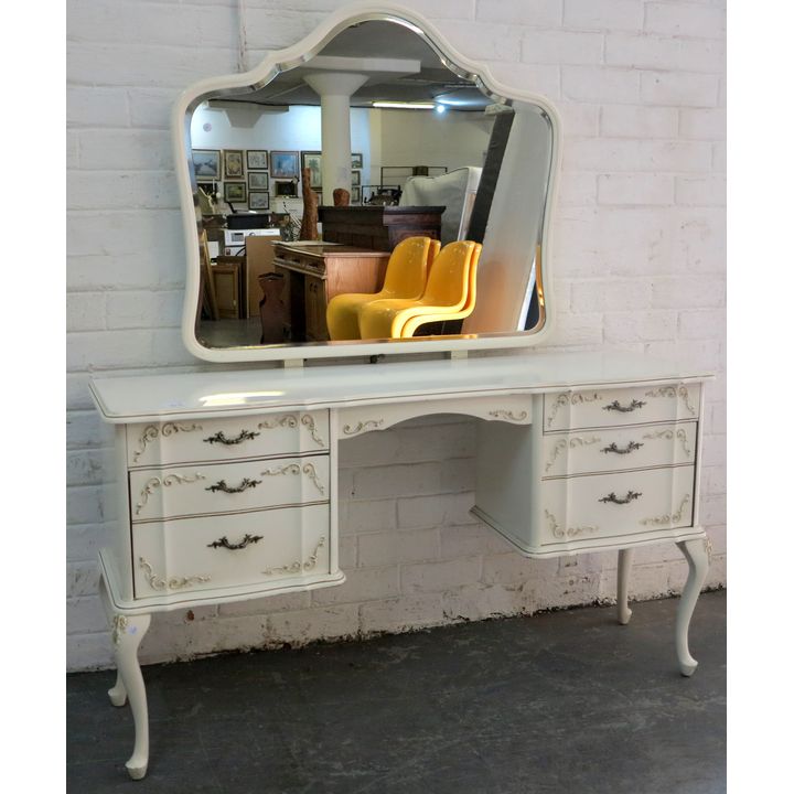 DUCOED DRESSING TABLE AND STOOL,