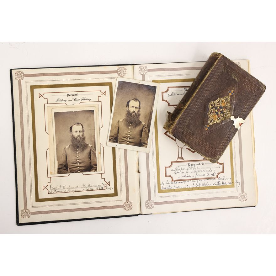 US Civil War Military History & Bible of ID'ed Soldier