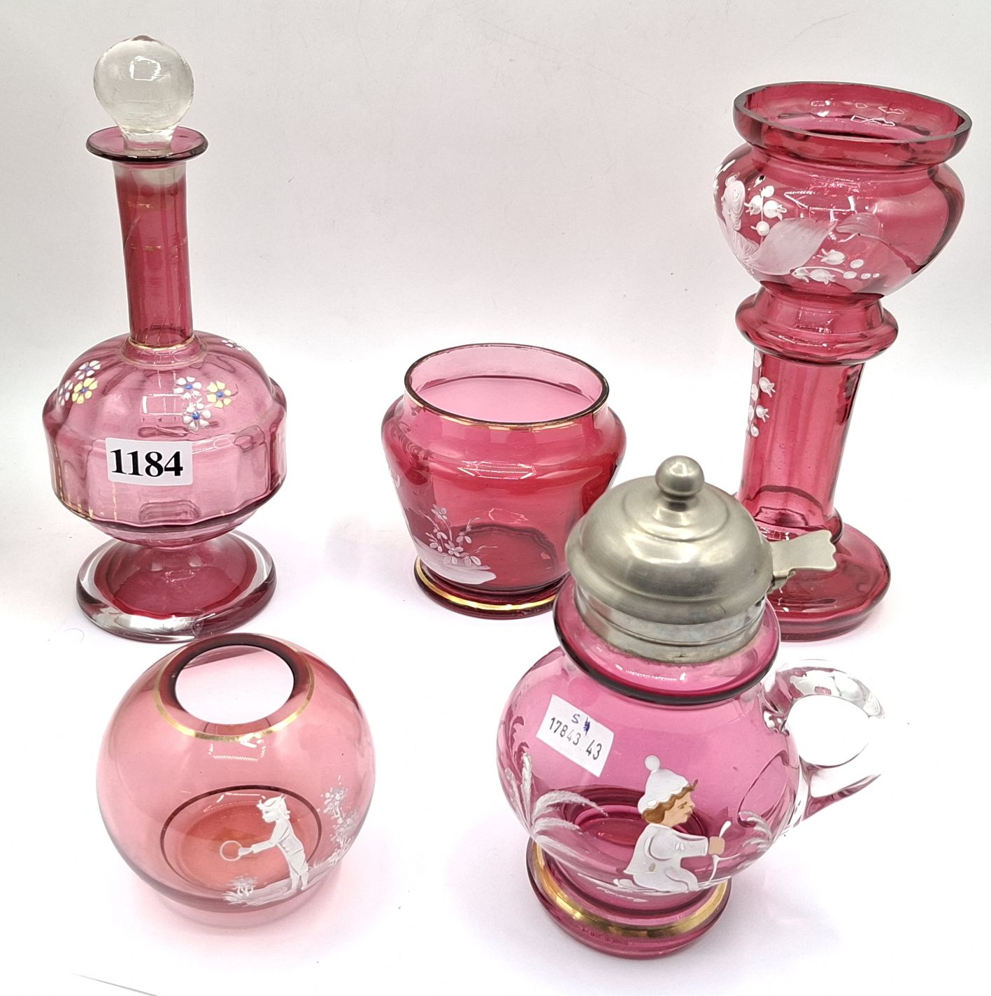 1184 · MARY GREGORY STYLE GLASSWARE
